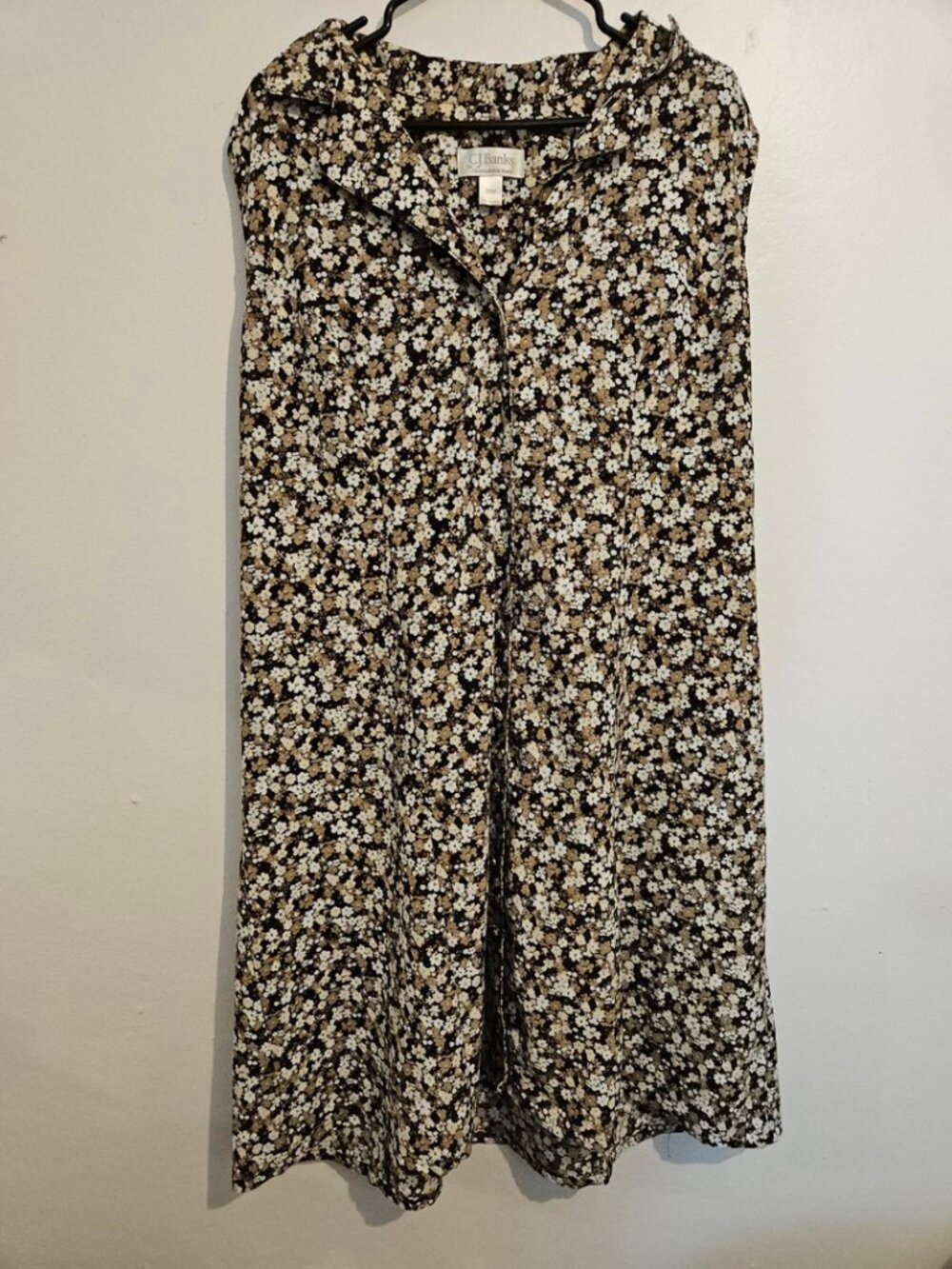 Brown Floral CJ Banks Button Dress Size 20W